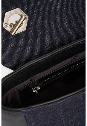 Manos Libres Mini Lili En Denim Y Cuero Para Mujer Bordado Manos Libres Mini Lili En Denim Y Cuero Para Mujer Bordado Azul Oscuro VÉLEZ