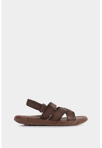 Sandalia Plana Monet De Cuero Para Hombre Capellada Cruzada Sandalia Plana Monet De Cuero Para Hombre Capellada Cruzada Cafe 38 VÉLEZ Vélez