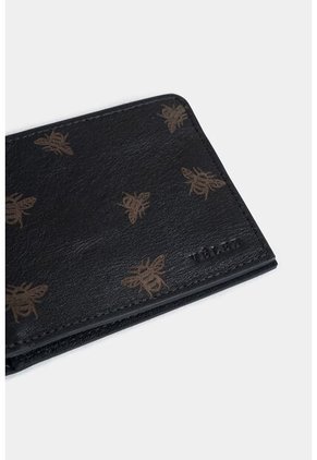 Billetera Hibiscus De Cuero Para Hombre Grabado Abeja Billetera Hibiscus De Cuero Para Hombre Grabado Abeja Negro VÉLEZ