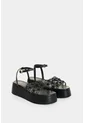 Sandalia Plataforma En Cuero Para Mujer Orquidea Sandalia Plataforma En Cuero Para Mujer Orquidea Negro 41 VÉLEZ de Vélez