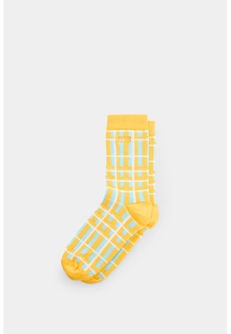 Calcetines Media Pierna Tartan Para Hombre Calcetines Media Pierna Tartan Para Hombre Amarillo XS VÉLEZ Vélez