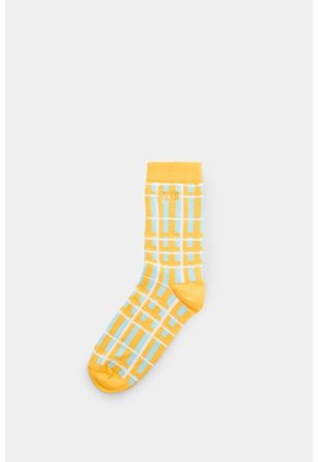 Calcetines Media Pierna Tartan Para Hombre Calcetines Media Pierna Tartan Para Hombre Amarillo XS VÉLEZ