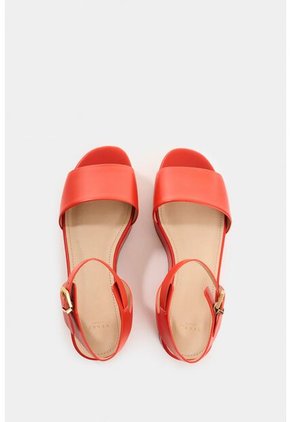 Sandalia Plataforma De Cuero Para Mujer Soren Sandalia Plataforma De Cuero Para Mujer Soren Rojo 34 VÉLEZ