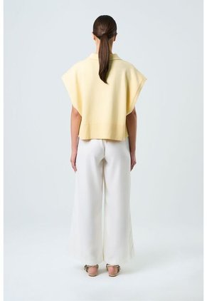 Pantalón Palazzo Caltha Para Mujer Fit Holgado Pantalón Palazzo Caltha Para Mujer Fit Holgado Crema 12 VÉLEZ