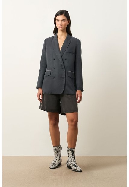 Blazer Oversize Para Mujer Linde Blazer Oversize Para Mujer Linde Gris Pistola S VÉLEZ