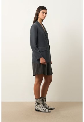 Blazer Oversize Para Mujer Linde Blazer Oversize Para Mujer Linde Gris Pistola S VÉLEZ