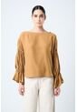Camisa Herencia Para Mujer Manga Bolero Camisa Herencia Para Mujer Manga Bolero Ocre XS VÉLEZ de Vélez