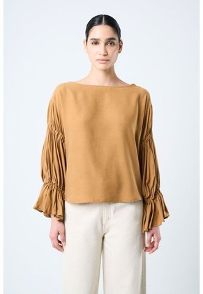 Camisa Herencia Para Mujer Manga Bolero Camisa Herencia Para Mujer Manga Bolero Ocre XS VÉLEZ