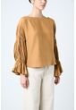 Camisa Herencia Para Mujer Manga Bolero Camisa Herencia Para Mujer Manga Bolero Ocre XS VÉLEZ de Vélez