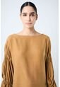 Camisa Herencia Para Mujer Manga Bolero Camisa Herencia Para Mujer Manga Bolero Ocre XS VÉLEZ de Vélez