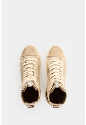 Tenis Bota De Cuero Para Mujer Detalle Folia Tenis Bota De Cuero Para Mujer Detalle Folia Crema 36 VÉLEZ