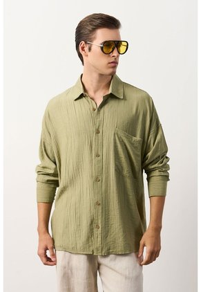 Camisa Loa Manga Larga Para Hombre Camisa Loa Manga Larga Para Hombre Verde Oliva XXL VÉLEZ