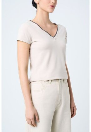 Camiseta Básica Para Mujer Millaré Metálico Decorativo Camiseta Básica Para Mujer Millaré Metálico Decorativo Arena S VÉLEZ
