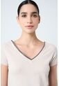 Camiseta Básica Para Mujer Millaré Metálico Decorativo Camiseta Básica Para Mujer Millaré Metálico Decorativo Arena L VÉLEZ de Vélez
