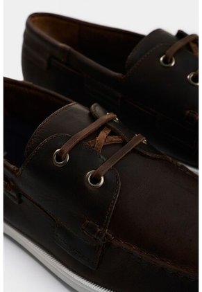 Zapatos Cordón De Cuero Contrastes Zapatos Cordón De Cuero Contrastes Marron 38 VÉLEZ