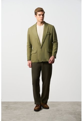 Blazer En Lino Para Hombre Napoles Blazer En Lino Para Hombre Napoles Verde Oliva S VÉLEZ Vélez