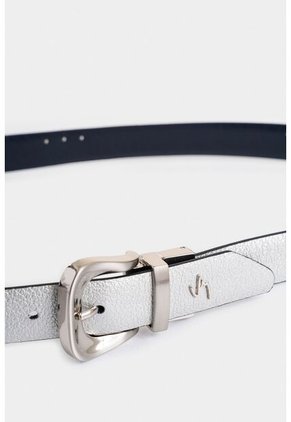 Cinturón Doble Faz Black Libertad De Cuero Grano Plata Cinturón Doble Faz Black Libertad De Cuero Grano Plata M VÉLEZ