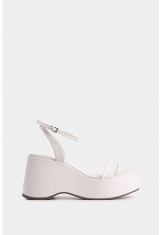 Sandalia Plataforma San Joaquin De Cuero Para Mujer Ajuste Al Tobillo Sandalia Plataforma San Joaquin De Cuero Para Mujer Ajuste Al Tobillo Blanco 35 VÉLEZ Vélez