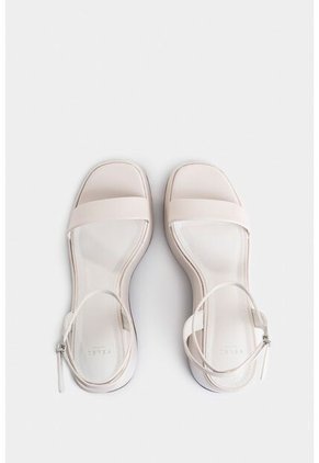 Sandalia Plataforma San Joaquin De Cuero Para Mujer Ajuste Al Tobillo Sandalia Plataforma San Joaquin De Cuero Para Mujer Ajuste Al Tobillo Blanco 35 VÉLEZ