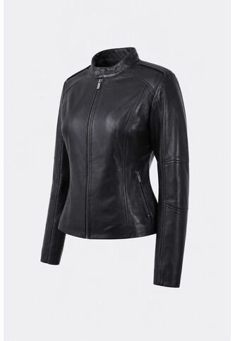 Chaqueta Rider De Cuero Para Mujer Fit Slim Chaqueta Rider De Cuero Para Mujer Fit Slim Negro L VÉLEZ Vélez