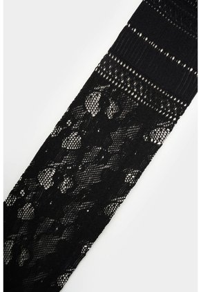 Calcetín Largo En Encaje Para Mujer Icaro Calcetín Largo En Encaje Para Mujer Icaro Negro XS VÉLEZ