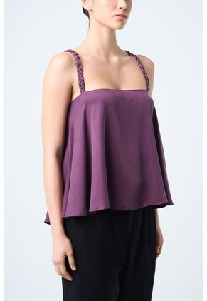 Camisa Canes Fit Holgado Para Mujer Detalle Trenzado Camisa Canes Fit Holgado Para Mujer Detalle Trenzado Mora M VÉLEZ