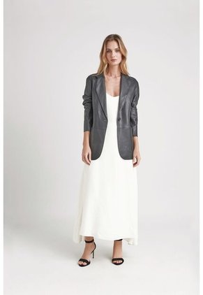 Blazer Astromelia En Cuero Ovino Para Mujer Silueta Recta Blazer Astromelia En Cuero Ovino Para Mujer Silueta Recta Negro S VÉLEZ