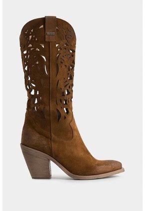 Botas Texanas Alisa De Cuero Para Mujer Detalles Perforados Botas Texanas Alisa De Cuero Para Mujer Detalles Perforados Miel 36 Vélez