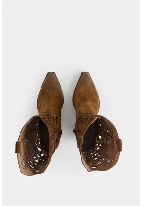 Botas Texanas Alisa De Cuero Para Mujer Detalles Perforados Botas Texanas Alisa De Cuero Para Mujer Detalles Perforados Miel 36 Vélez