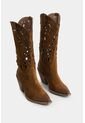 Botas Texanas Alisa De Cuero Para Mujer Detalles Perforados Botas Texanas Alisa De Cuero Para Mujer Detalles Perforados Miel 41 Vélez de Vélez