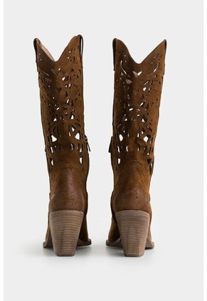 Botas Texanas Alisa De Cuero Para Mujer Detalles Perforados Botas Texanas Alisa De Cuero Para Mujer Detalles Perforados Miel 41 Vélez