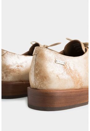 Zapato De Cordón Alba De Cuero Folia Para Mujer Estilo Oxford Zapato De Cordón Alba De Cuero Folia Para Mujer Estilo Oxford Dorado 38 VÉLEZ