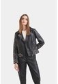 Biker Iris De Cuero Para Mujer Detalles Bordados Con Pedrería Biker Iris De Cuero Para Mujer Detalles Bordados Con Pedrería Negro S VÉLEZ de Vélez