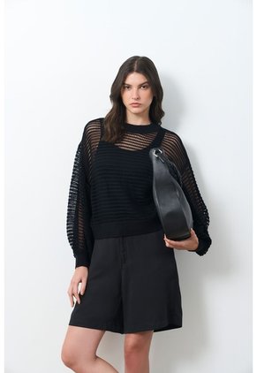 Sweater Tejido Taroa Para Mujer Semi Cropped Sweater Tejido Taroa Para Mujer Semi Cropped Negro XS VÉLEZ