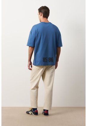 Camiseta Relaxed Fit Para Hombre Camiseta Relaxed Fit Para Hombre Azul XL VÉLEZ