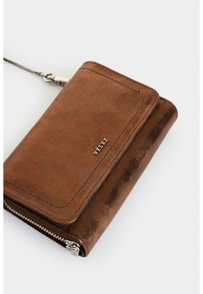 Billetera Palma De Cuero Folia Para Mujer Con Cadena Billetera Palma De Cuero Folia Para Mujer Con Cadena Bronce VÉLEZ