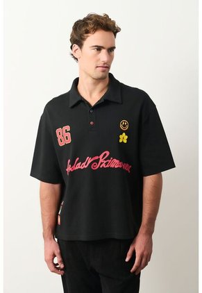 Polo Cropped En Algodón Para Hombre Primavera Polo Cropped En Algodón Para Hombre Primavera Negro S VÉLEZ