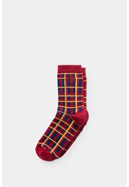 Calcetines Media Pierna Tartan Para Hombre Calcetines Media Pierna Tartan Para Hombre Rojo XS VÉLEZ