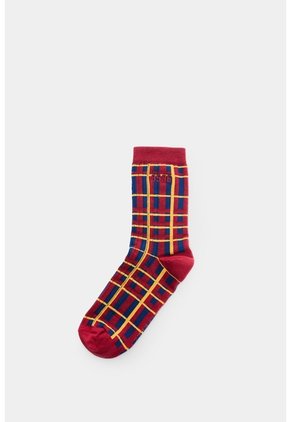 Calcetines Media Pierna Tartan Para Hombre Calcetines Media Pierna Tartan Para Hombre Rojo XS VÉLEZ