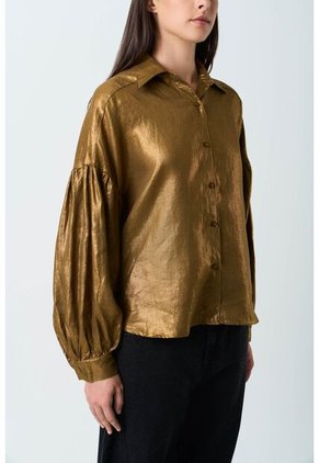 Camisa Gale De Lino Para Mujer Oversized Camisa Gale De Lino Para Mujer Oversized Cafe Claro M VÉLEZ