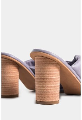 Sandalia Tacón Mawi De Cuero Para Mujer Tiras Abombadas Sandalia Tacón Mawi De Cuero Para Mujer Tiras Abombadas Lila 35 VÉLEZ