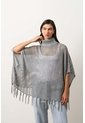 Poncho Lyra Tejido Para Mujer Flecos Poncho Lyra Tejido Para Mujer Flecos Gris M VÉLEZ de Vélez