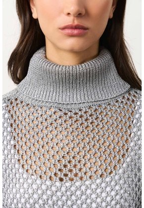 Poncho Lyra Tejido Para Mujer Flecos Poncho Lyra Tejido Para Mujer Flecos Gris M VÉLEZ