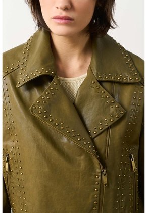 Chaqueta Biker En Cuero Quimera Para Mujer Chaqueta Biker En Cuero Quimera Para Mujer Verde Oliva XL VÉLEZ