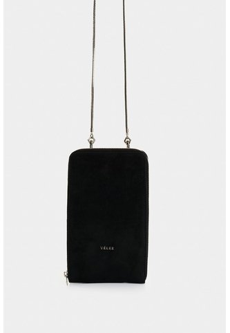 Porta Celular Calas De Cuero Para Mujer Con Cadena Porta Celular Calas De Cuero Para Mujer Con Cadena Negro VÉLEZ Vélez