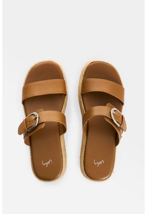 Sandalia Plataforma En Cuero Y Yute Para Mujer Ikal Sandalia Plataforma En Cuero Y Yute Para Mujer Ikal Miel 35 VÉLEZ