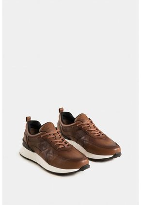Tenis Galis 3 De Cuero Liso Para Hombre Cordón Encerado Tenis Galis 3 De Cuero Liso Para Hombre Cordón Encerado Miel 39 VÉLEZ