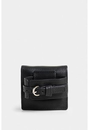 Monedero Pistacho De Cuero Liso Para Mujer Manija Con Hebilla Monedero Pistacho De Cuero Liso Para Mujer Manija Con Hebilla Negro Vélez