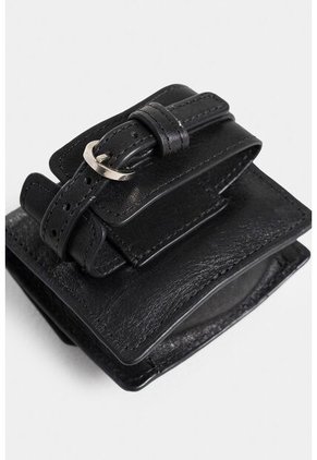 Monedero Pistacho De Cuero Liso Para Mujer Manija Con Hebilla Monedero Pistacho De Cuero Liso Para Mujer Manija Con Hebilla Negro Vélez