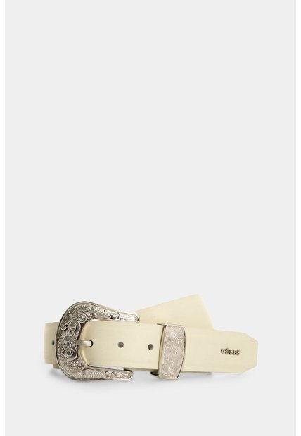 Cinturón Unifaz En Cuero Para Mujer Abombado Cinturón Unifaz En Cuero Para Mujer Abombado Crema M VÉLEZ
